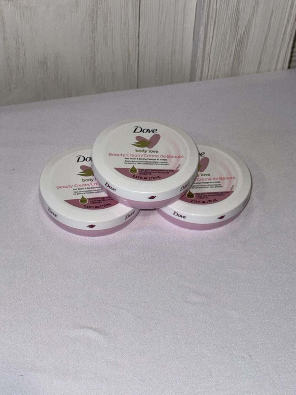 Dove Body Love Beauty Cream Face & Body 2.53 fl. oz. 75 mL - Pack of 3 (b56)